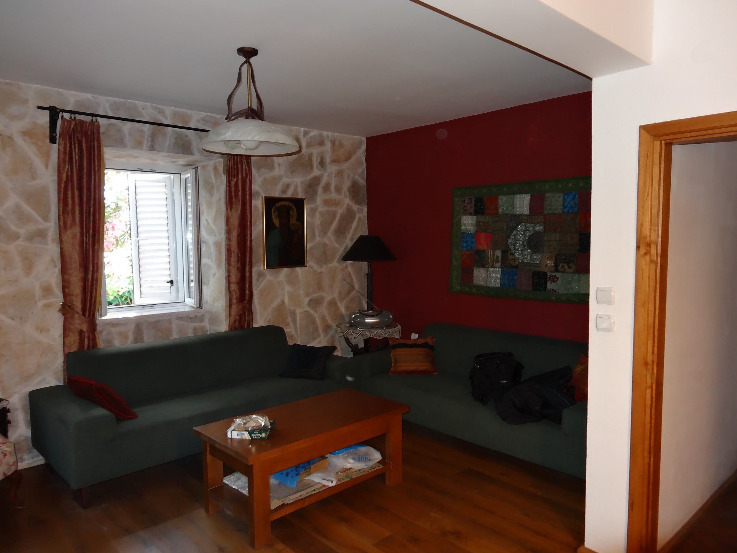 Semi-detached waterfront stone house in Dobrota