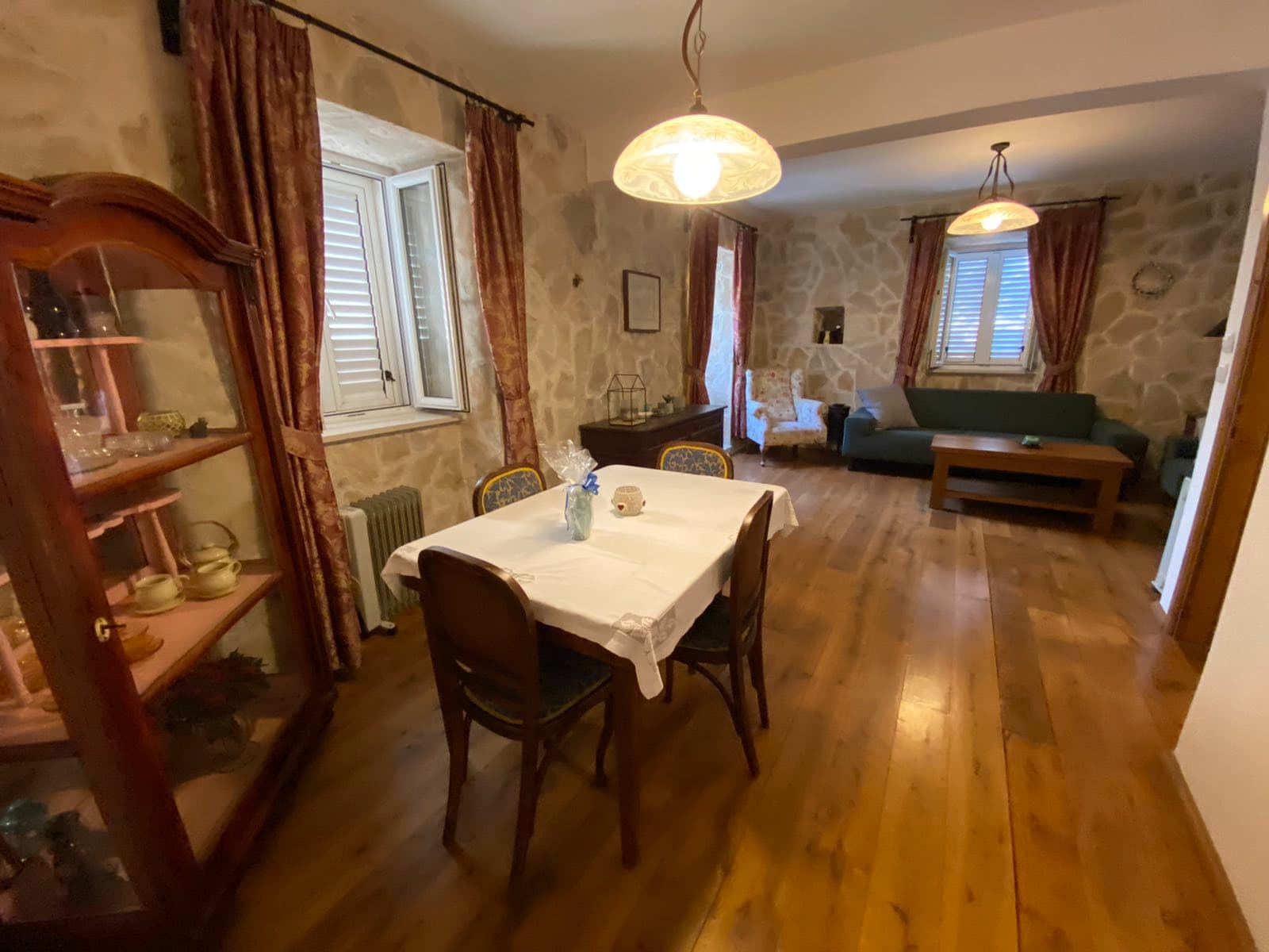 Semi-detached waterfront stone house in Dobrota